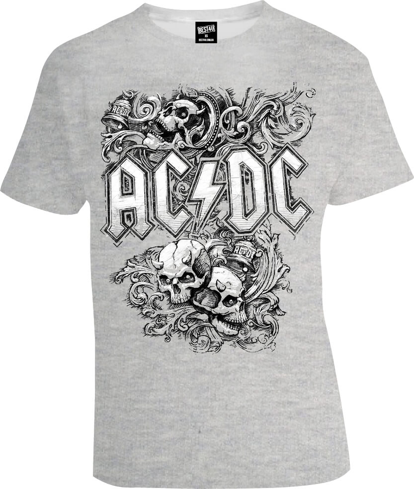 Футболка AC/DC Skulls and Bells Grey