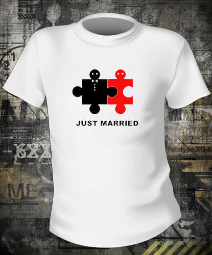 Футболка Just married puzzle