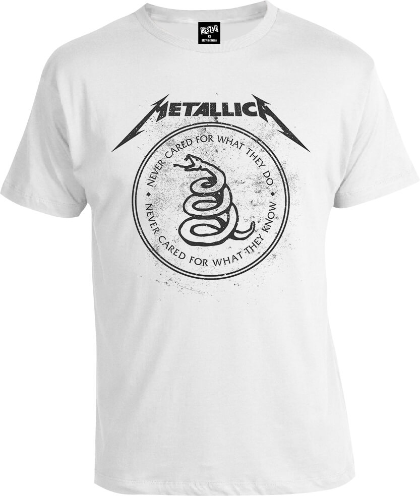 Футболка Metallica Black Album Never Cared White Snake