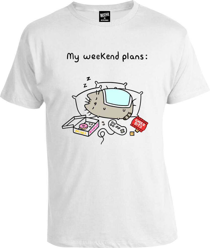 Футболка My Weekends Plans cat