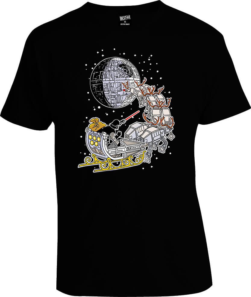 Футболка Star Wars Yoda Darth Vader Sleigh Deathstar